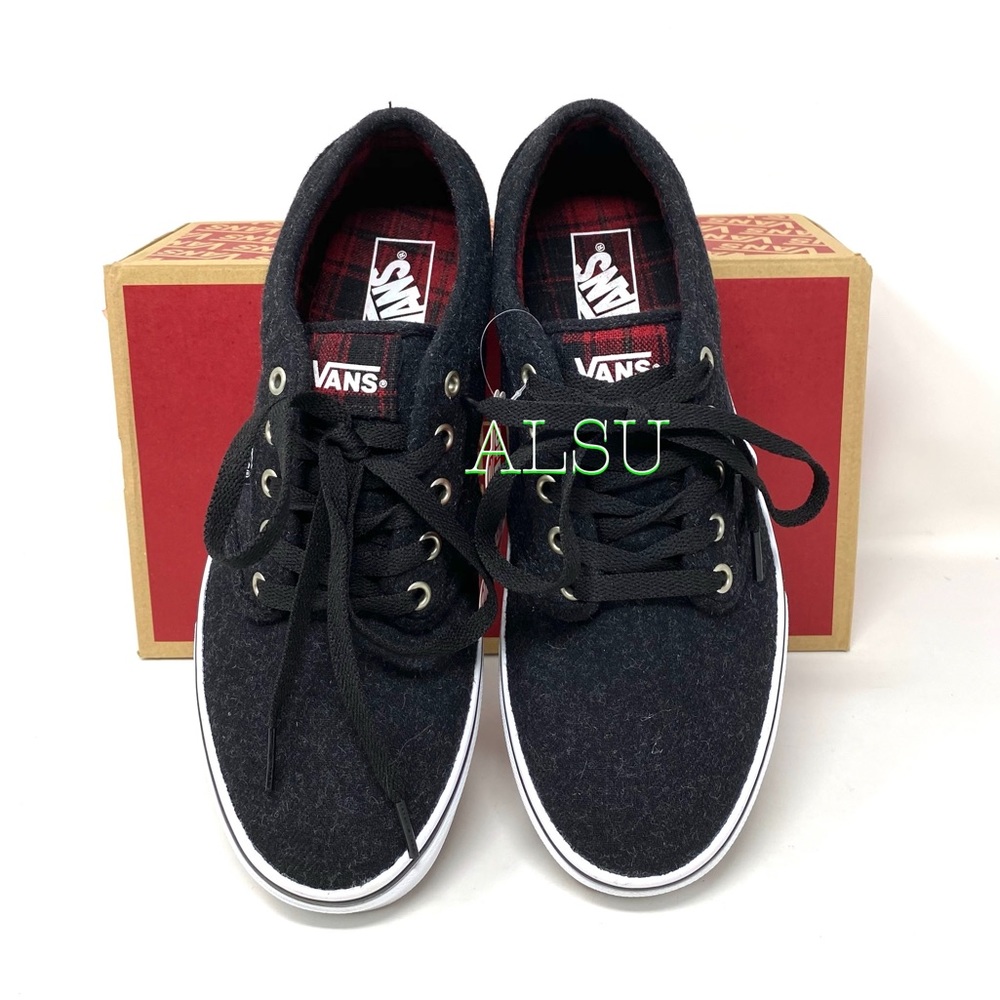 VANS 🔥SALE!🔥 Atwood Plaid Black Wood Men’s Sneakers Size 10 VN0A0015G2DN - Picture 4 of 10